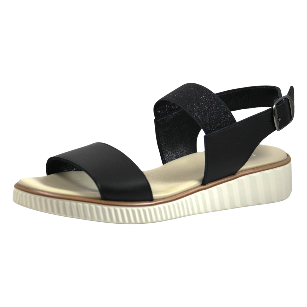 Sandali elasticizzati Ella 3417 - Donna - Nero + glitter