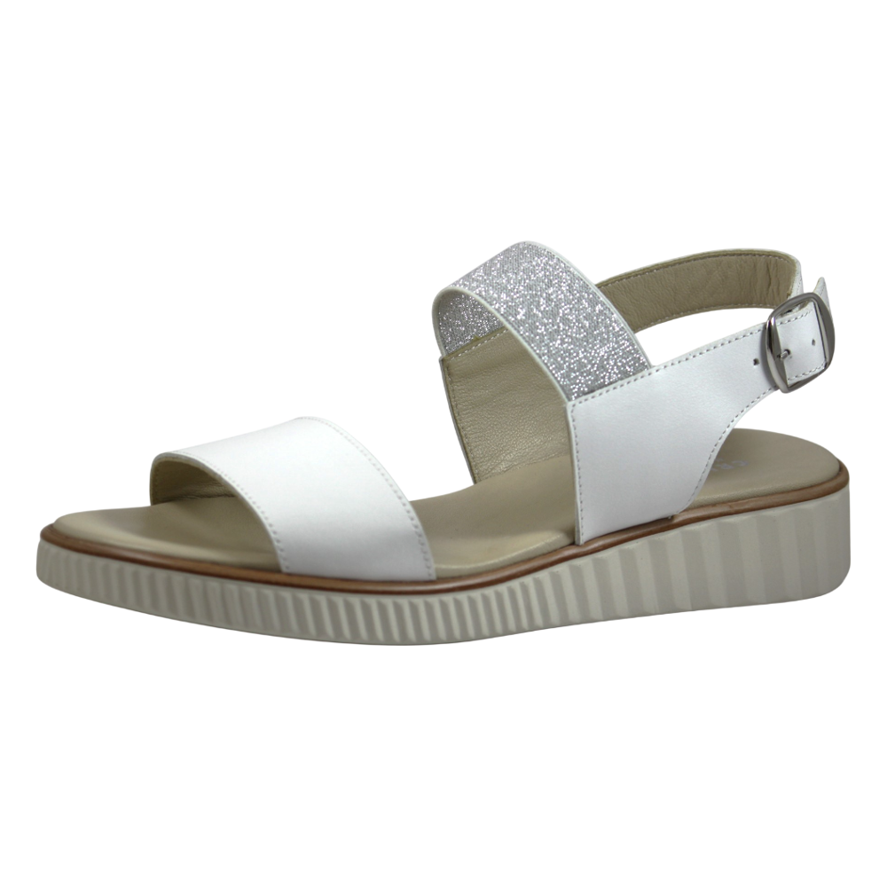 Ella 3417 Stretch Sandals - Women - White + Glitter