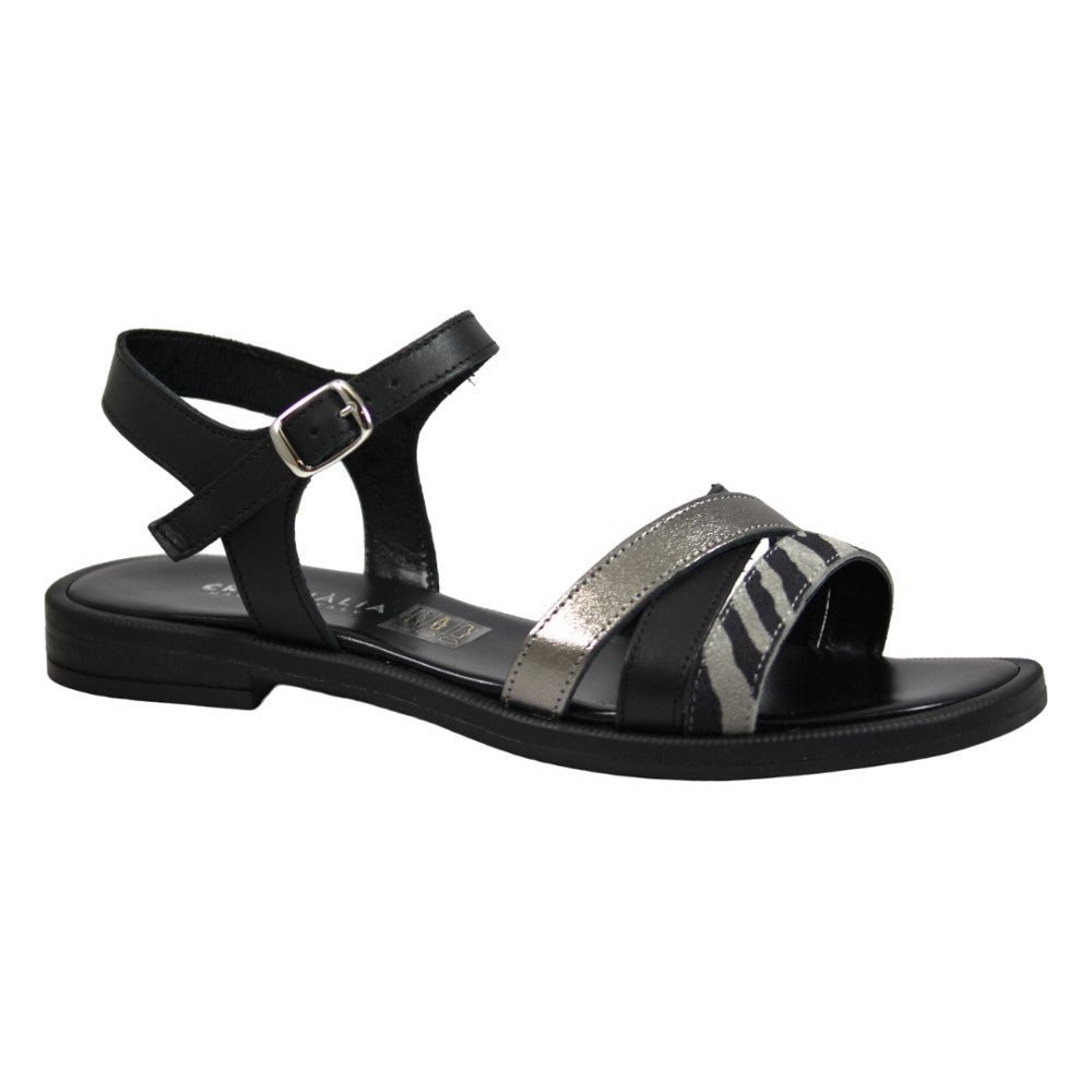 Elegant low sandals with adjustable strap - Women