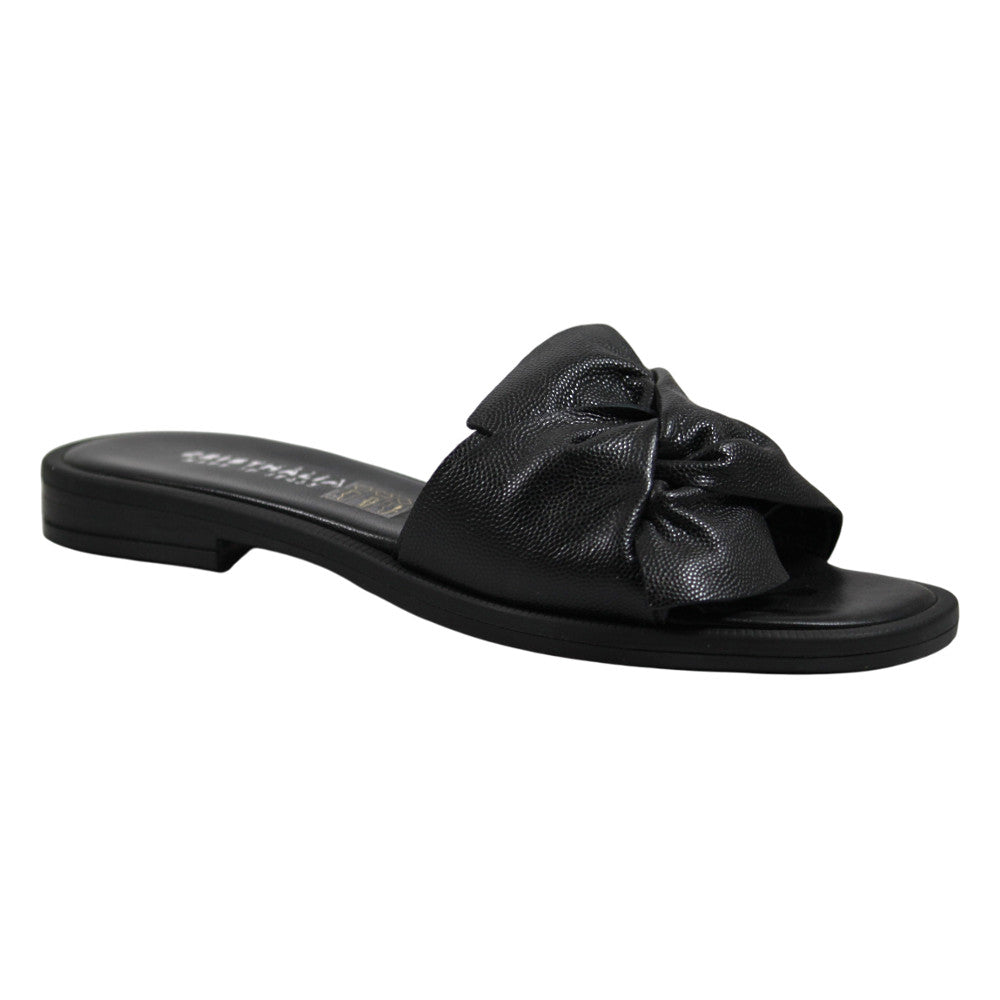 Ciabatte eleganti con fiocco in pelle - Donna