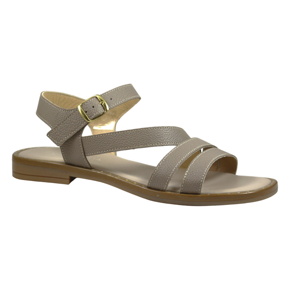 Sandali bassi con cinturini incrociati eleganti - Donna