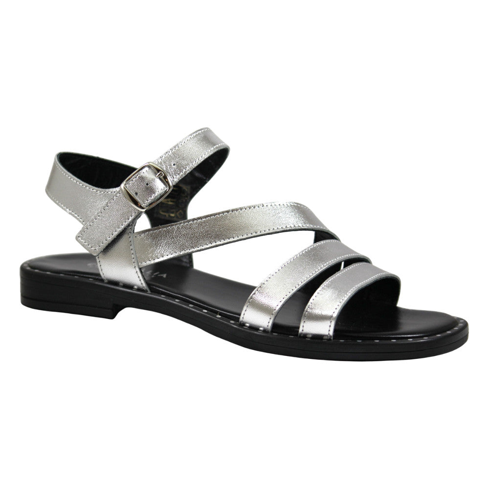 Sandali bassi con cinturini incrociati eleganti - Donna