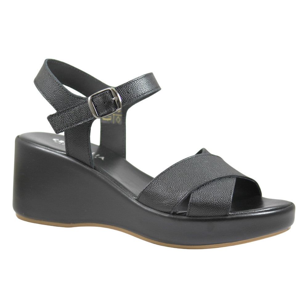 Sandali a zeppa con cinturino - Donna