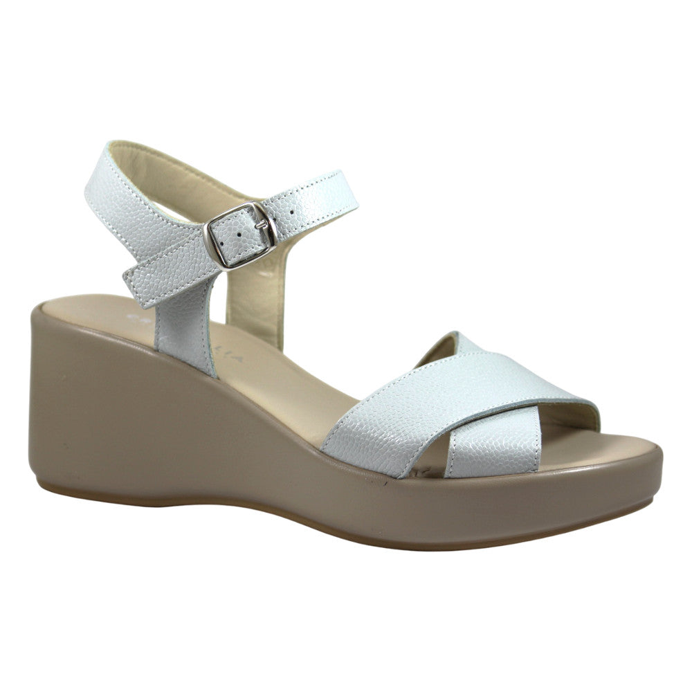 Sandali a zeppa con cinturino - Donna