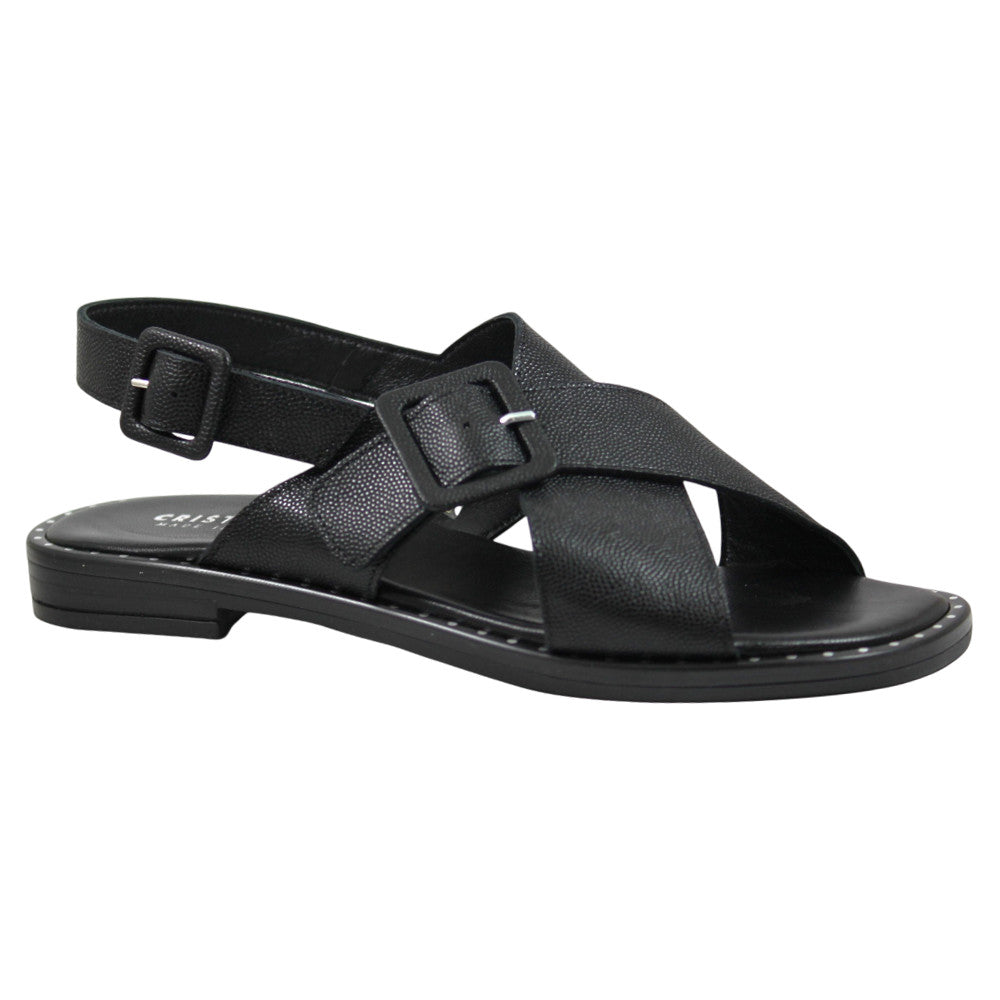 Sandali con fascette incrociate e fibbia - Donna