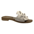 Pantoufles élégantes en cuir avec nœud - Daim sable pour femme