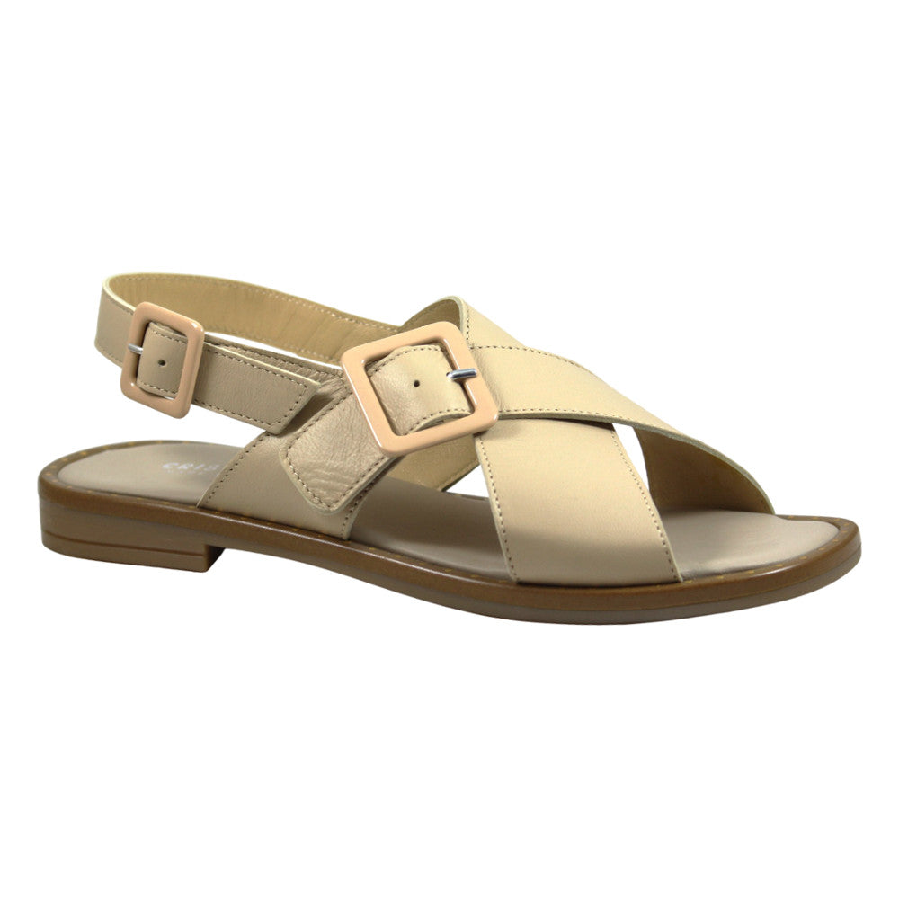Women's Cross-Strap Sandals with Buckle