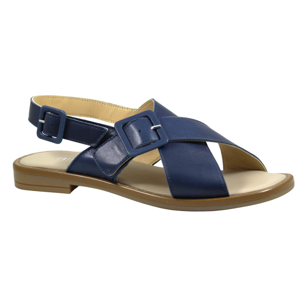 Women's Cross-Strap Sandals with Buckle