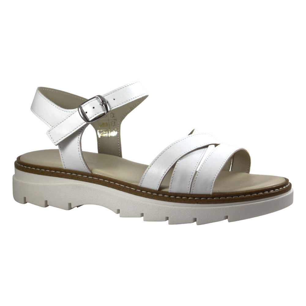Sandales en cuir faites main avec semelle épaisse - Femme