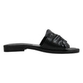 Sandalo donna in pelle nera con fiocco, vista frontale – Made in Italy Cristhàlia
