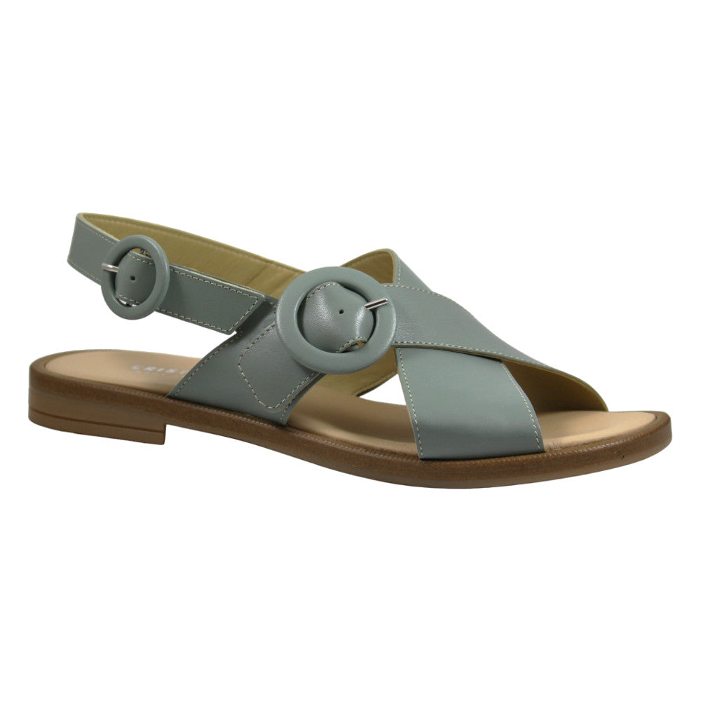 Sandalo elegante in pelle con fibbie rotonde - Donna