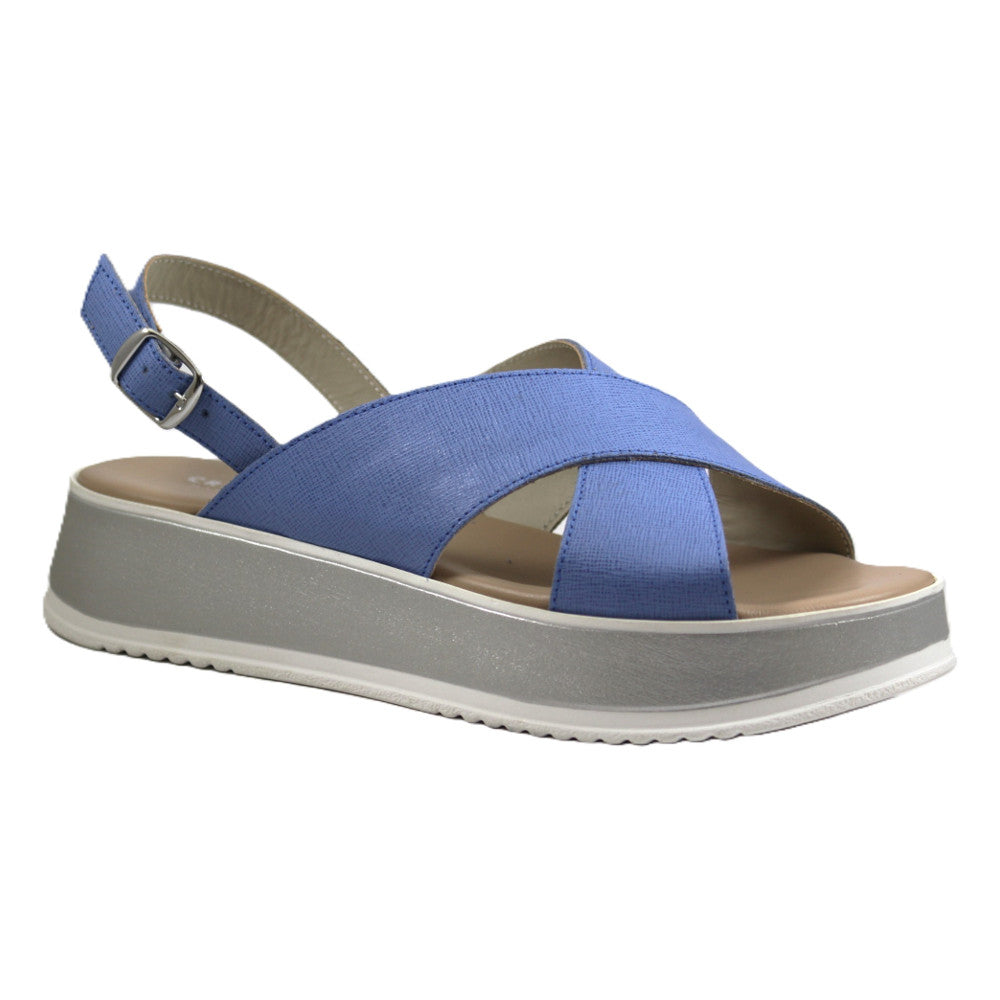 Sandali comodi incrocio con zeppa moderna - Donna