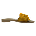 Ciabatta donna camoscio giallo con fiocco – vista laterale – Made in Italy – Cristhàlia Outlet