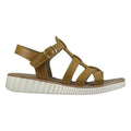 Sandalo gladiatore pescatore platform pelle cuoio naturale fibbia dorata suola bianca – vista laterale destra – Cristhàlia