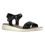 Sandalo platform donna pelle nera con fascia hardware morsetto e suola bianca – Cristhàlia Nuova Collezione 2026