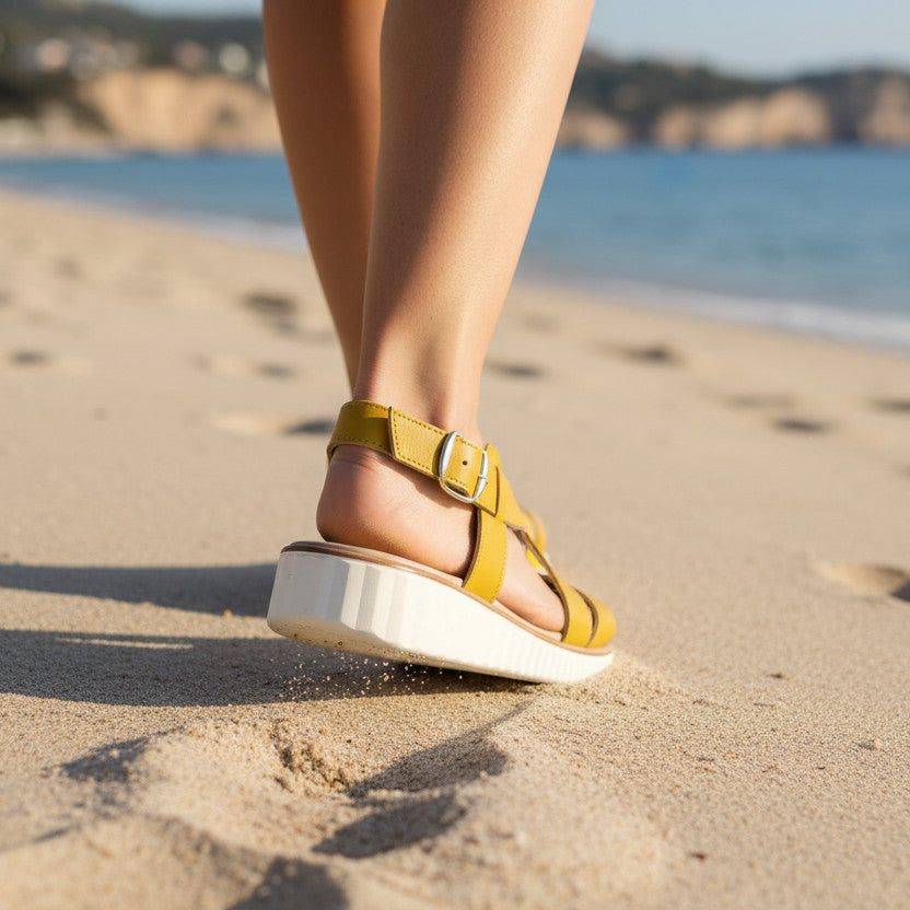 Sandales croisées Martina 3417 - Femme - Citron Curry