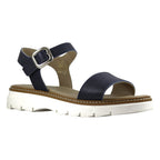 Sandalo con Fascetta e Suola Chunky – Pelle Blu Navy