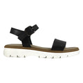 Sandalo donna fascetta larga in pelle nera con suola chunky – vista laterale – Cristhàlia
