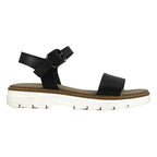 Sandalo donna fascetta larga in pelle nera con suola chunky – vista laterale – Cristhàlia