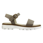 Sandalo donna fascetta larga in pelle tortora con suola chunky – vista laterale – Cristhàlia