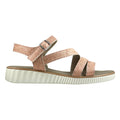 Sandalo donna con fascette incrociate in pelle rosa antico glitter, suola platform bianca – Cristhàlia Outlet